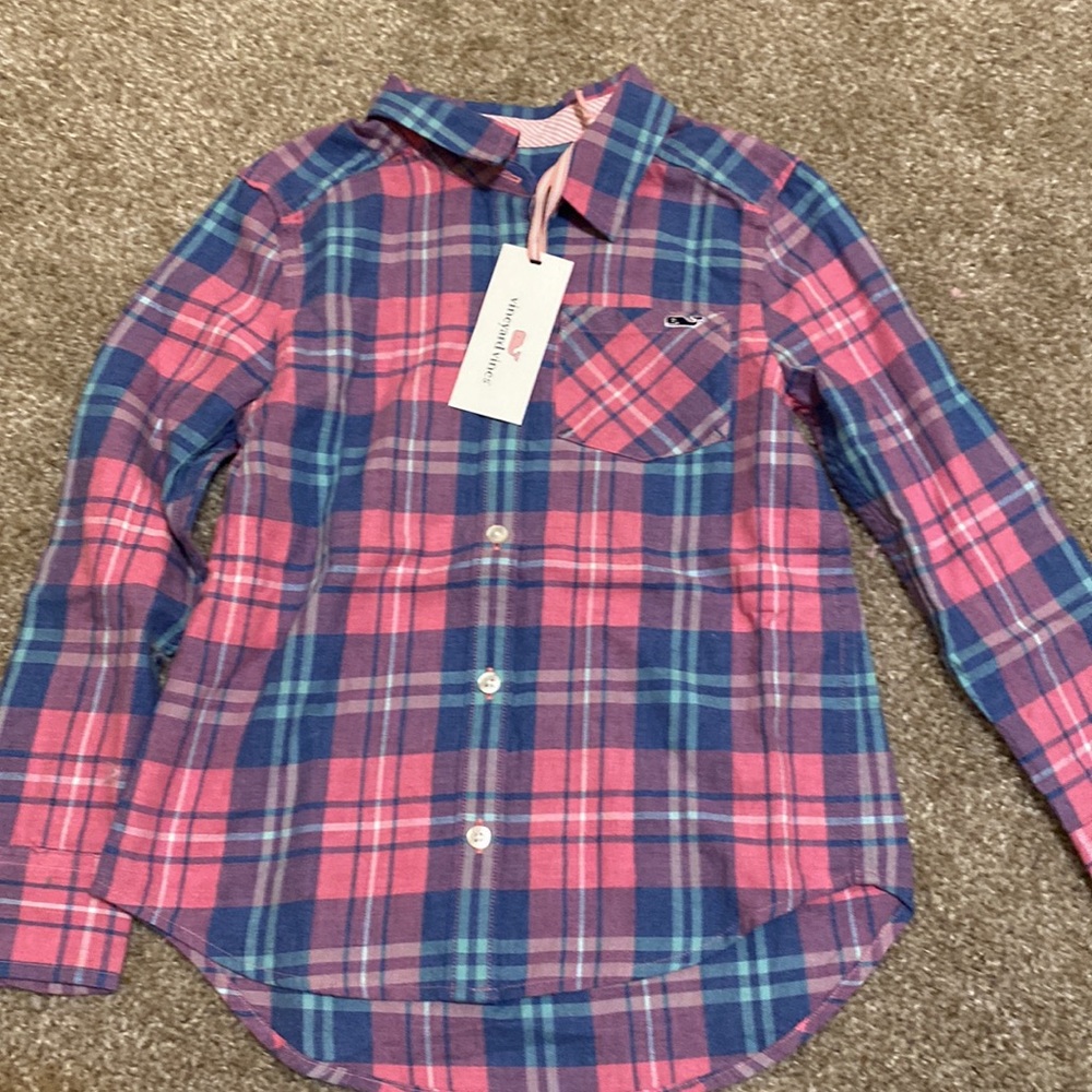 BNWT Vineyard Vines Girls Flannel, size 5 - Picture 2 of 4